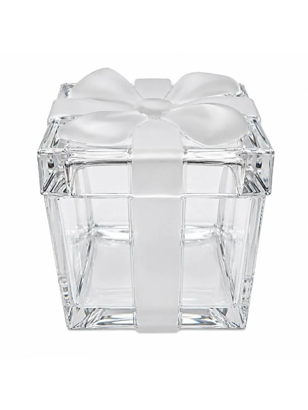 Shannon Crystal Gift Box Trinket Jewelry Box Frosted Bow Lead Crystal Poland REA